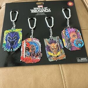 Marvel world of Wakanda four pack of keychains made of metal approx  6 inches